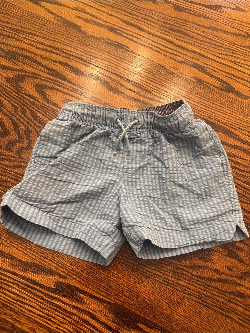Boys seersucker swim trunks